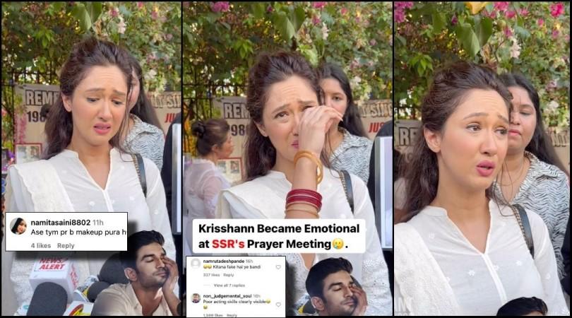 'Fake drama': Fans slam TV actor Krissann Barretto as she cries Inconsolably remembering Sushant Singh Rajput at his prayer meet 'Fake drama': Fans slam TV actor Krissann Barretto as she cries Inconsolably remembering Sushant Singh Rajput at his prayer meet