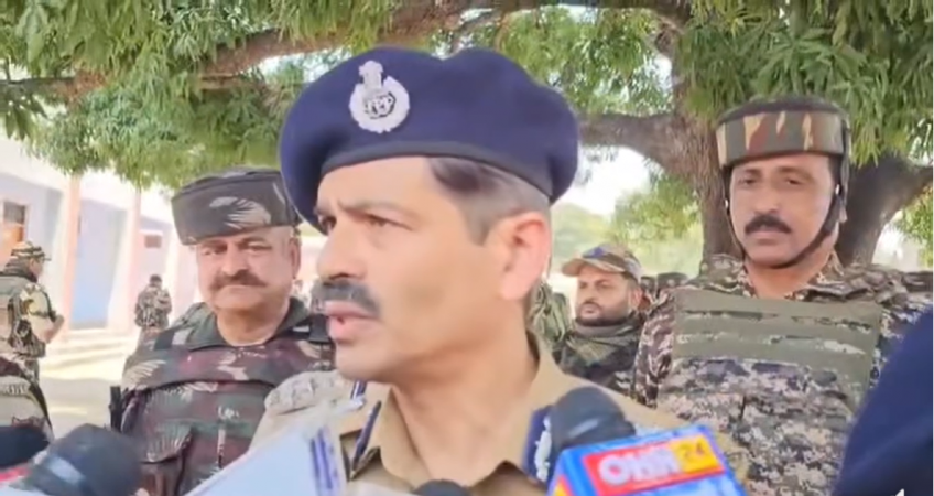 DGP J&K Police R R Swain interacting with media persons at Hiranagar DGP J&K R R Swain