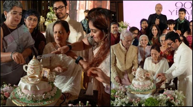 Aamir Khan's mother's Zeenat's grand 90th birthday celebration with Kiran Rao, Reena Dutta, Ira Khan. See pics Aamir Khan's mother's Zeenat's grand 90th birthday celebration with Kiran Rao, Reena Dutta, Ira Khan. See pics