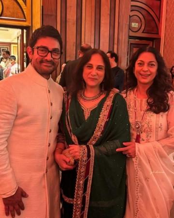 Aamir Khan's mom Zeenat's 90th b'day: Ira Khan repurposes her wedding blouse; Ex-wives Kiran Rao, Reena Dutta attend [Pics]