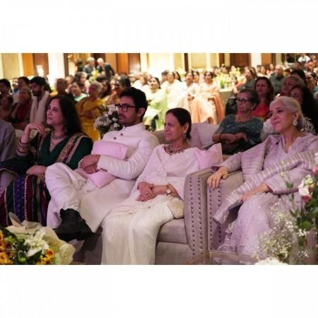 Aamir Khan's mom Zeenat's 90th b'day: Ira Khan repurposes her wedding blouse; Ex-wives Kiran Rao, Reena Dutta attend [Pics]