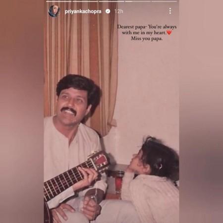 priyanka chopra wishes father day priyanka chopra wishes father day
