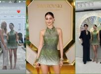 Ananya Panday shines in a green glittery body-con outfit at the Swarovski exhibition in Milan; Gwyneth Paltrow attends