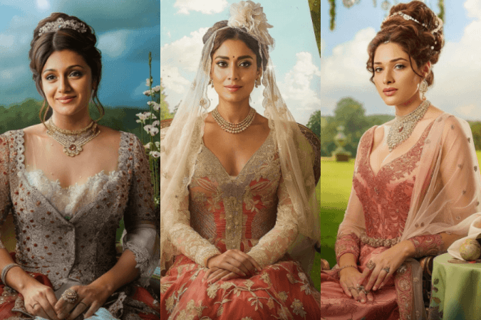 Trisha, Shriya Saran, Tamannaah as Bridgerton cast Trisha, Shriya Saran, Tamannaah as Bridgerton cast
