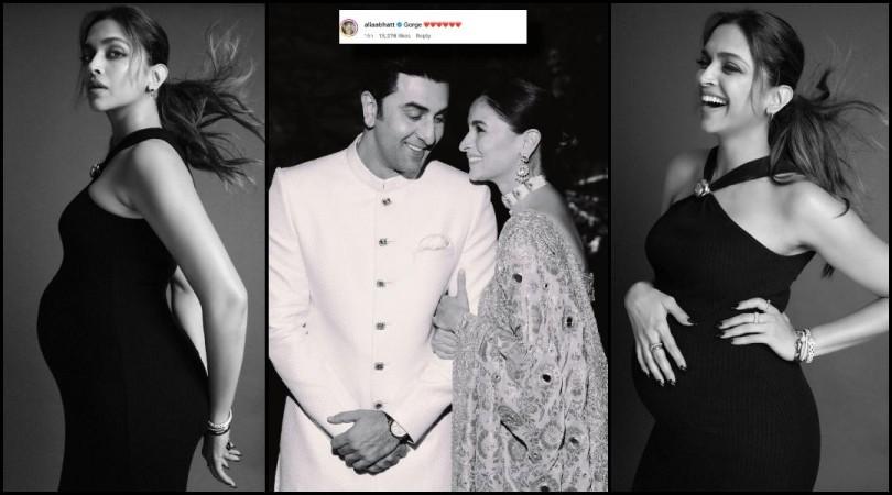 Pregnant Deepika Padukone graves for pizza, caresses her baby bump, Alia Bhatt called her 'Gorge' [ See Pics]