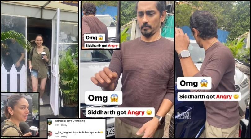 Angry Siddharth hides his face, and snaps at paparazzi for clicking his photos as he heads out for a date with Aditi Rao Hydari Angry Siddharth hides his face, and snaps at paparazzi for clicking his photos as he heads out for a date with Aditi Rao Hydari