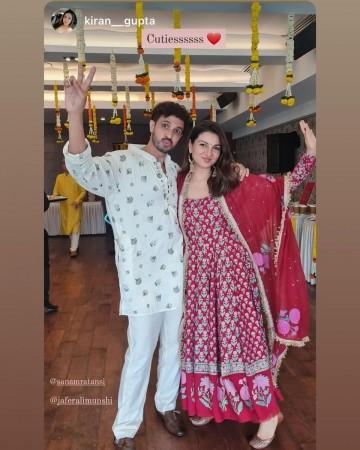 Sonakshi Sinha-Zaheer Iqbal's colourful and floral mehendi ceremony, couple poses with Saqib Saleem- Huma Qureshi Sonakshi Sinha-Zaheer Iqbal's colourful and floral mehendi ceremony, couple poses with Saqib Saleem- Huma Qureshi