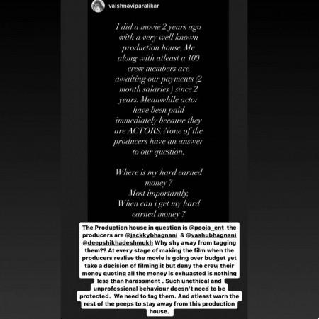 'Saying fund issues but travel by business class': Crew members accuse Jackky Bhagnani's Pooja Entertainment of not paying 2 years' salaries 'Saying fund issues but travel by business class': Crew members accuse Jackky Bhagnani's Pooja Entertainment of not paying 2 years' salaries
