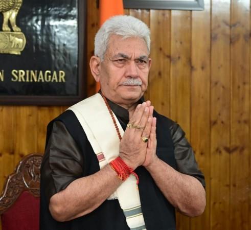 Jammu and Kashmir Lieutenant Governor Manoj Sinha takes part in the virtual 'Pratham Puja' of the Amarnath Yatra at Raj Bhawan