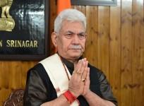 Jammu and Kashmir Lieutenant Governor Manoj Sinha takes part in the virtual 'Pratham Puja' of the Amarnath Yatra at Raj Bhawan