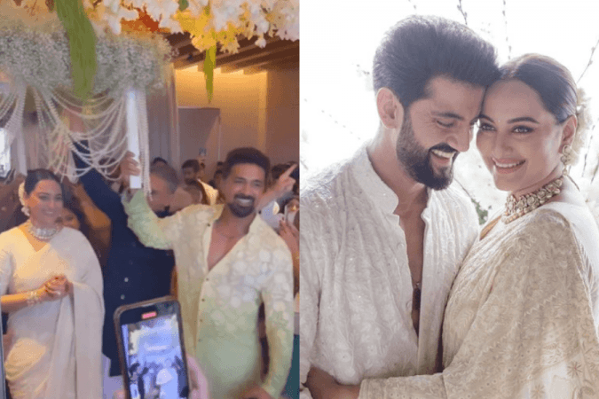 Sonakshi Sinha welcomed by Saqib Saleem Sonakshi Sinha welcomed by Saqib Saleem