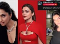 Deepika Padukone is seen flaunting a necklace studded with rubies and diamonds from Cartier in a photo that's attracting attention on Reddit