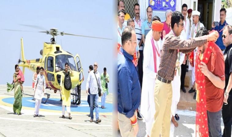 Direct chopper service from Jammu to holy cave of Mata Vaishno Devi started from today. chopper service