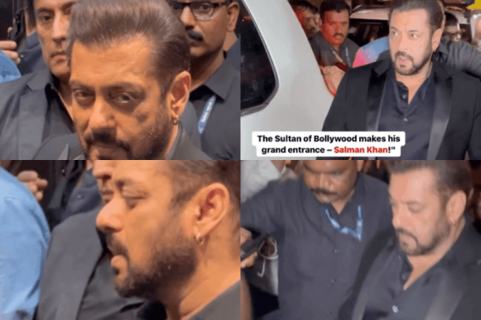 Salman Khan at Sonakshi Sinha's wedding reception Salman Khan at Sonakshi Sinha's wedding reception