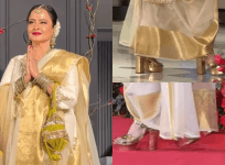 Rekha at Sonakshi, Zaheer wedding reception