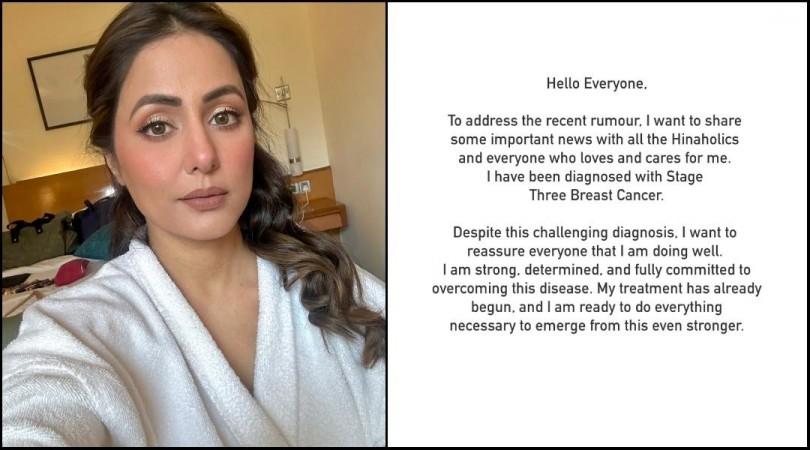 Hina Khan diagnosed with stage 3 breast cancer; Ankita Lokhande, Ekta Kapoor wish her speedy recovery Hina Khan diagnosed with stage 3 breast cancer; Ankita Lokhande, Ekta Kapoor wish her speedy recovery