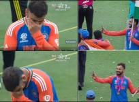 Virat Kohli cries as he video calls Anushka Sharma and kids Akaay, Vamika after India wins T20 WC