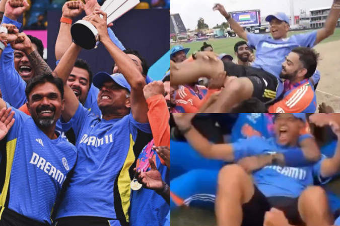 Rahul Dravid ROARS, animated expressions after India's T20 World Cup ...