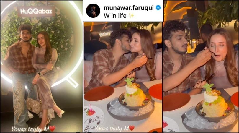 Munawar Faruqui kisses wife Mehzabeen Coatwala; celebrates one month anniversary [Reactions]
