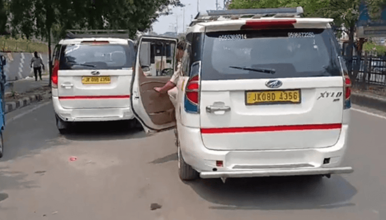 Two cabs of same registration number seized by J&K Police from Jammu Bus Stand. two cabs of same number