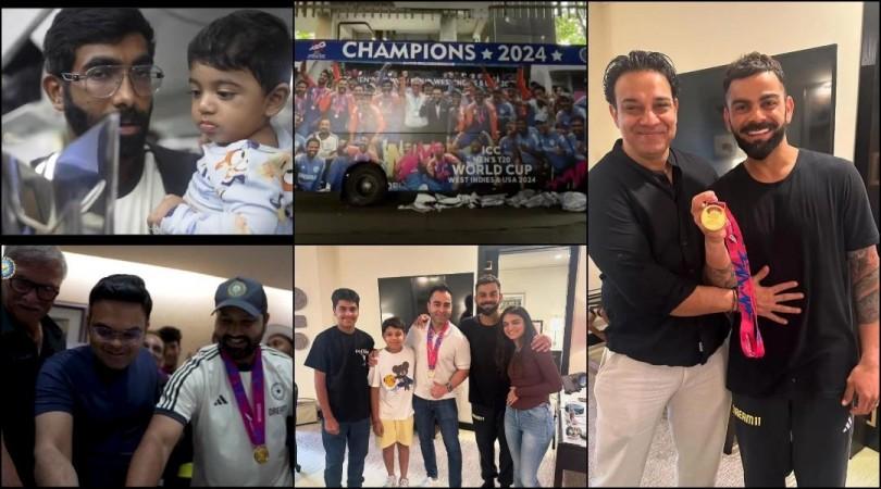 Virat Kohli meets his brother, niece and nephew in Delhi; ahead of Team India's victory parade in Mumbai Virat Kohli meets his brother, niece and nephew in Delhi; ahead of Team India's victory parade in Mumbai