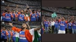 Hardik Pandya catches fan's T-shirt while singing Vande Mataram, drops it immediately; Jasprit Bumrah's priceless reaction goes viral