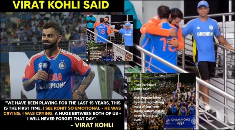 'I was crying, Rohit was crying, we hugged': Emotional Virat Kohli talks about winning moment at Wankhede after victory parade 'I was crying, Rohit was crying, we hugged': Emotional Virat Kohli talks about winning moment at Wankhede after victory parade