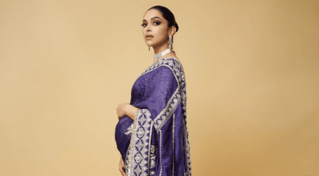 Deepika Padukone purple saree at anant radhika sangeet Deepika Padukone purple saree at anant radhika sangeet