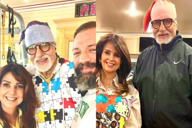 Amitabh Bachchan with his holistic trainers Amitabh Bachchan with his holistic trainers