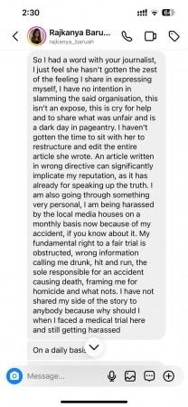 Excerpt of post by Rajkanya Baruah Rajkanya Baruah post