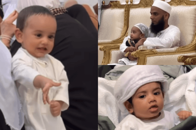 Sana Khan reveals son Tariq Jamil's face Sana Khan reveals son Tariq Jamil's face
