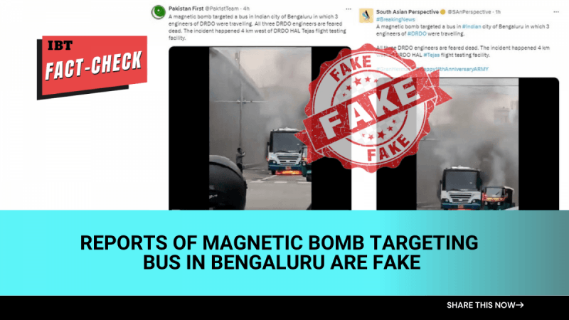 Reports of magnetic bomb targeting a bus in Bengaluru are fake Reports of magnetic bomb targeting a bus in Bengaluru are fake