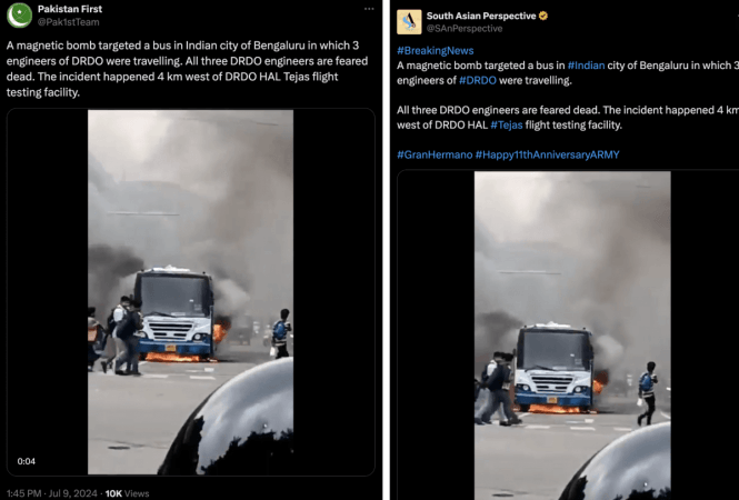 Reports of magnetic bomb targeting a bus in Bengaluru are fake Reports of magnetic bomb targeting a bus in Bengaluru are fake