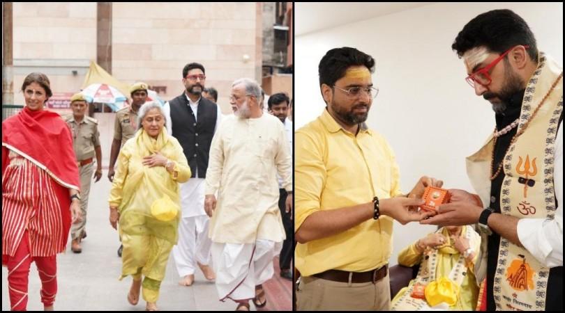 Why is Aishwarya, Aardhaya missing?: Fans ask as. Jaya Bachchan, Abhishek, Shweta offer prayers at Kashi Vishwanath temple Why is Aishwarya, Aardhaya missing?: Fans ask as. Jaya Bachchan, Abhishek, Shweta offer prayers at Kashi Vishwanath temple