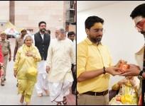 Why is Aishwarya, Aardhaya missing?: Fans ask as. Jaya Bachchan, Abhishek, Shweta offer prayers at Kashi Vishwanath temple