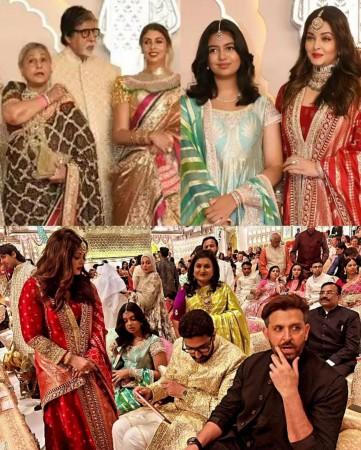 Abhishek Bachchan joined Aishwarya Rai, and Aaradhya during Ambani's wedding after posing with Big B and his family Abhishek Bachchan joined Aishwarya Rai, and Aaradhya during Ambani's wedding after posing with Big B and his family
