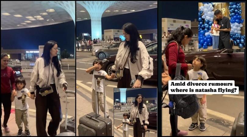 Hardik Pandya's son covers his eyes with hands as paps flash camera light; Natasa leaves Hardik, jets off to Serbia with son Hardik Pandya's son covers his eyes with hands as paps flash camera light; Natasa leaves Hardik, jets off to Serbia with son