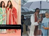 Big B holds an umbrella for wifey Jaya Bachchan