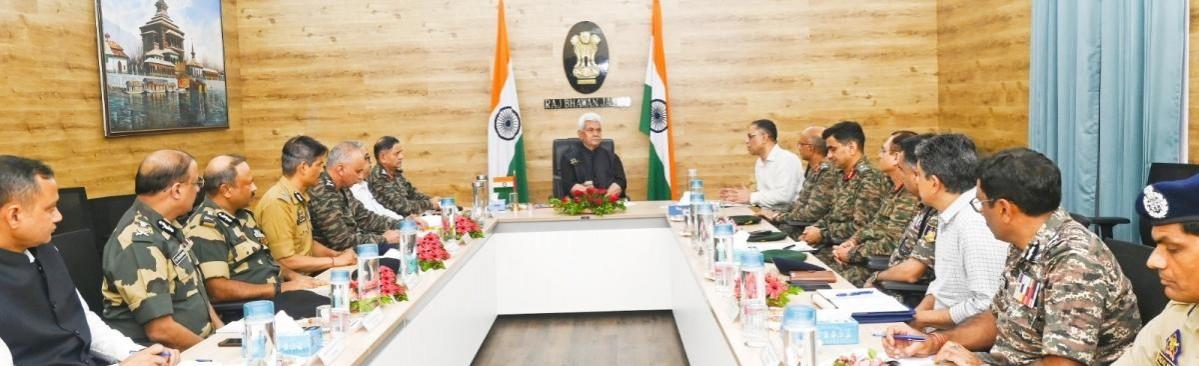 J&K LG Manoj Sinha chairing a security review meeting Security review meeting