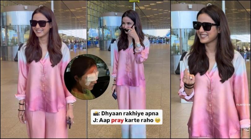 Jasmin Bhasin spotted at airport 3 days after temporary vision loss due to Cornea damage; fans school her for negligence