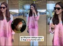 Jasmin Bhasin spotted at airport 3 days after temporary vision loss due to Cornea damage; fans school her for negligence