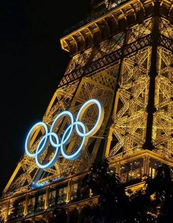 Paris: The Eiffel Tower adorned with the Olympic rings ahead of the 2024 Paris Olympics Paris: The Eiffel Tower adorned with the Olympic rings ahead of the 2024 Paris Olympics