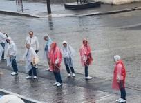 Rain plays hide & seek before Opening Ceremony of the 2024 Olympic Games in Paris on Friday.