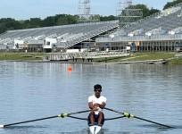 Indian rower Balraj Panwar during his practice session ahead of Paralympic Games 2024