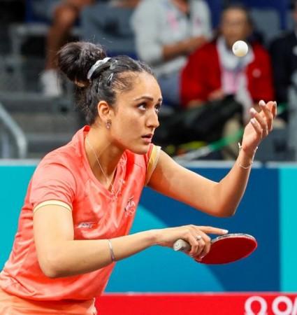 India's Manika Batra during the women's singles round of 64 table tennis game at the 2024 Summer Olympics India's Manika Batra during the women's singles round of 64 table tennis game at the 2024 Summer Olympics