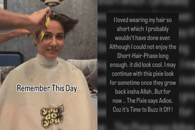 Hina Khan shaves off head Hina Khan shaves off head