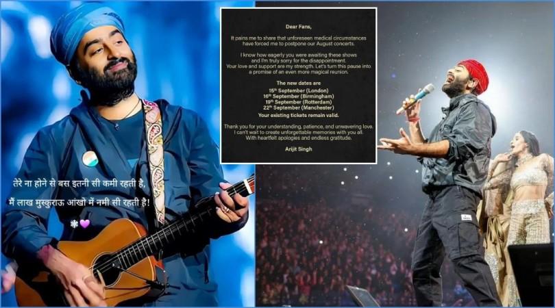'Unforeseen medical circumstances': Fans disappointed as Arijit Singh postpones his UK tour; singer apologises, shares updated tour dates 'Unforeseen medical circumstances': Fans disappointed as Arijit Singh postpones his UK tour; singer apologises, shares updated tour dates