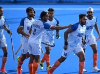 Paris: Men's quarterfinal field hockey match between Great Britain and India at the Yves-du-Manoir Stadium