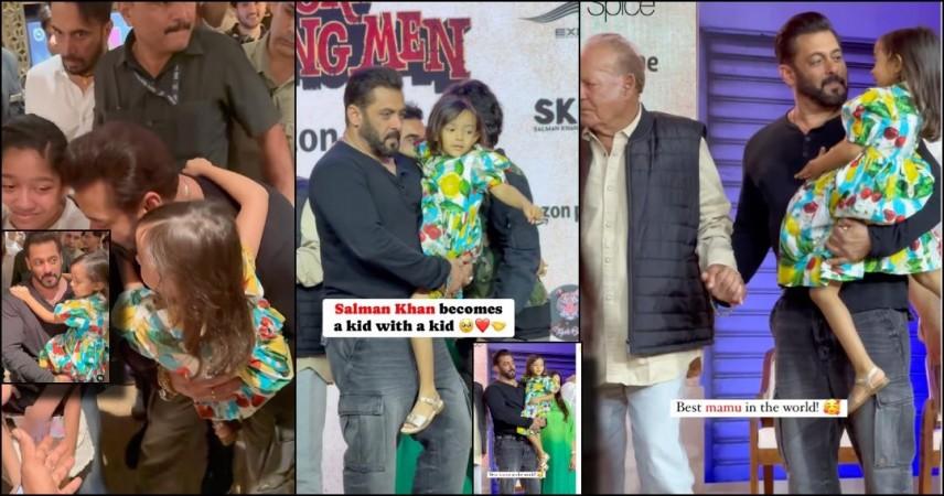 'Imagine him having his own kid': Fans can't stop gushing as mamu Salman Khan carries niece Ayat Sharma in his arms [Watch]