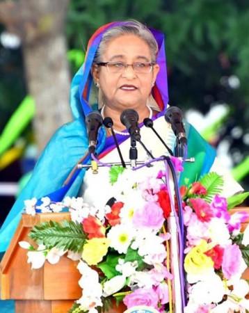 A file picture of Bangladesh Prime Minister Sheikh Hasina who resigned from her position